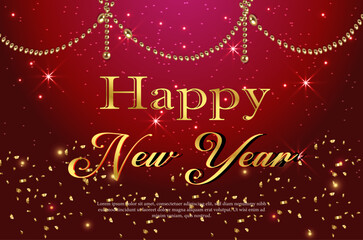 Happy new year 2024 celebration Premium vector background with 3d effect gradient color template.