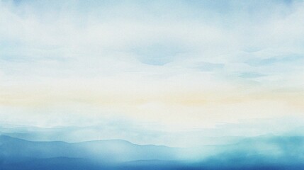 watercolor painting of abstract ocean horizon sunset background template