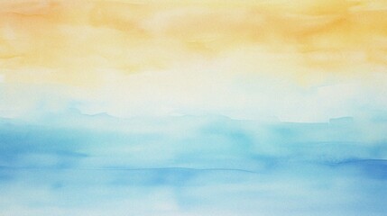 watercolor painting of abstract ocean horizon sunset background template - obrazy, fototapety, plakaty