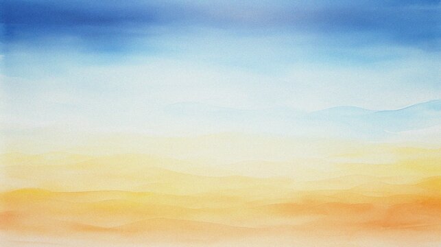 watercolor painting of abstract ocean horizon sunset background template
