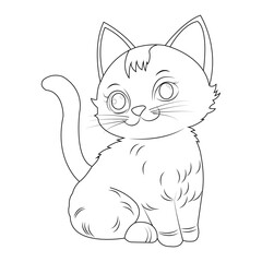 cartoon cat for coloring book