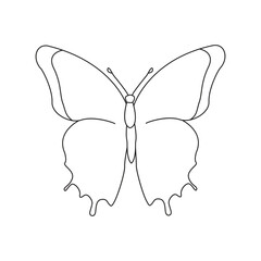 Butterfly  single continuous one line out line vector art  drawing  and tattoo design