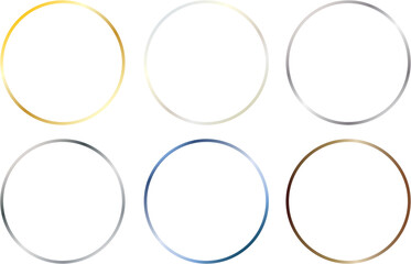 gold, steel, silver, blue steel, metal circle set, copper circle transparent background