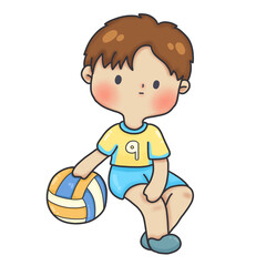 Playing volleyball 