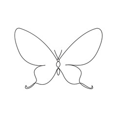 Butterfly  single continuous one line out line vector art  drawing  and tattoo design