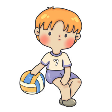 Playing volleyball 