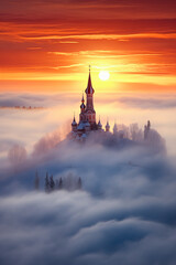 Fototapeta premium Beautiful Winter Landscape with a Church