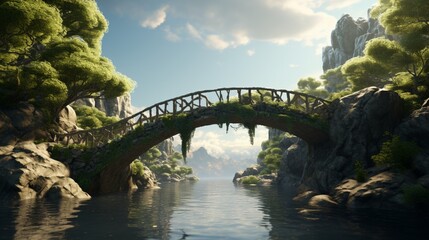 The imaginary bridge in the area. 3D production