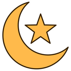 crescent ans star icon