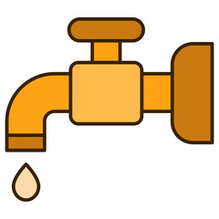 illustration of a faucet with a drop of water