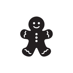 Christmas gingerbread man silhouette adorned with ornaments and twinkling lights black vector gingerbread man silhouette
