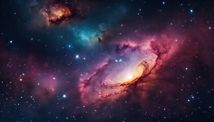 Colorful Space Cloud Star Dust in Galaxy Background Wallpaper