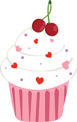 Cupcake with Cherry Topping