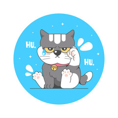funny cat meme vector 