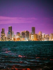 Fototapeta premium Brickell city skyline at night miami downtown
