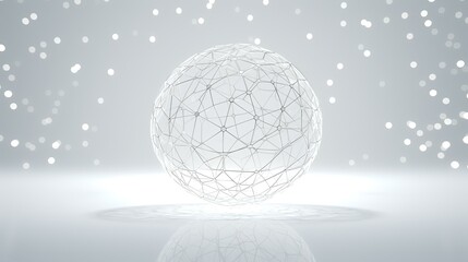 3d rendering of abstract sphere with polygonal wireframe structure