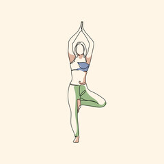 Meditation Captured in Line Art Yoga Illustration