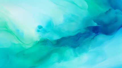 Abstract watercolor background. Blue and green paint mixed in water.