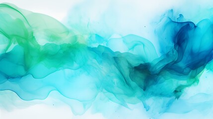 Abstract blue and green ink in water. Ink in water. Abstract background