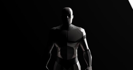 Fototapeta na wymiar robot over black background made in 3d with blender