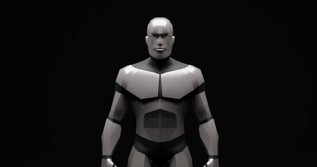 robot over black background made in 3d with blender