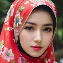 Beautiful Hijab Asian Women Background