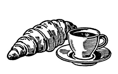 croissant and cup of coffee