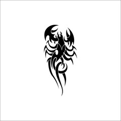 Naklejka premium Monochrome Grace Scorpion Tattoo Design in Illustration