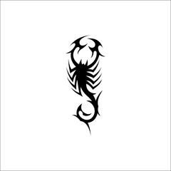 Monochrome Grace Scorpion Tattoo Design in Illustration