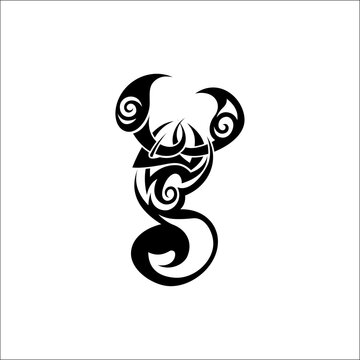 Monochrome Grace Scorpion Tattoo Design in Illustration