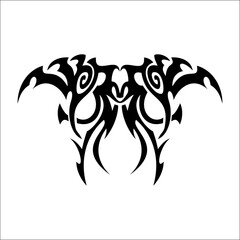 Abstract Artistry: Succubus Y2K Womb Tattoo in Monochrome Neotribal Style