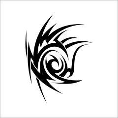 Obraz premium Abstract Artistry: Succubus Y2K Womb Tattoo in Monochrome Neotribal Style