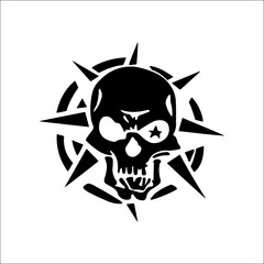 Symbolic Abstraction Christian Cross in Monochrome Tattoo Design