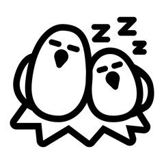 Bird sleep icon
