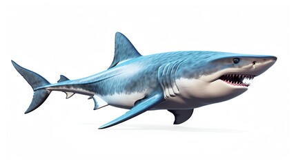 Fototapeta premium a blue shark with a white background