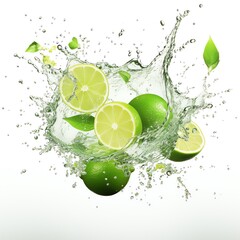 a limes and water splash