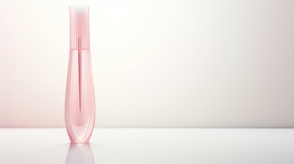 a soft pink toothbrush, radiating tenderness and elegance against a timeless white backdrop.
