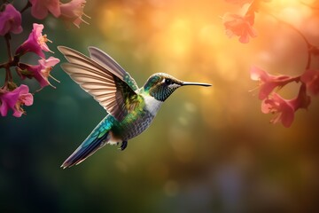 a hummingbird flying in the air - Powered by Adobe