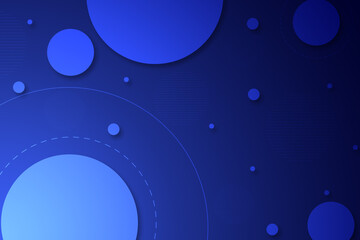 geometric circles pattern, gradients, big and small circles and shadows with glowing. dark blue background