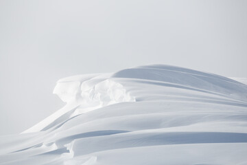 Large white snow drift cornice winter landscape background
