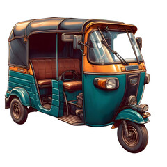 auto rickshaw illustrations Isolated on Transparent Background - obrazy, fototapety, plakaty