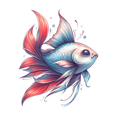 Tetra fish illustrations Isolated on Transparent Background