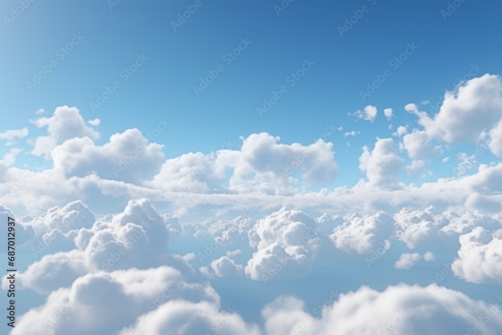 Poster open sky clouds on a black background realistic clouds