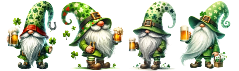 Foto op Canvas St. Patrick’s Day Gnomes illustration cut out transparent isolated on white background ,PNG file  © HappyTime 17