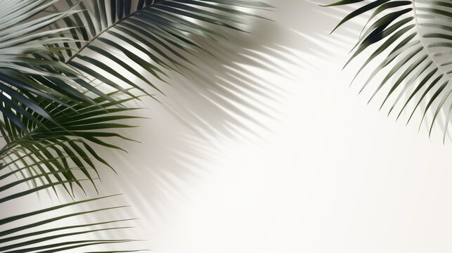 Shadow effect with shadow overlaid on palm leaf background.