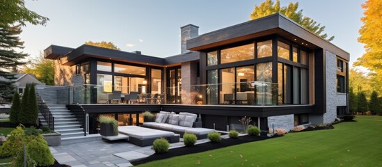 Renovated suburban house in Montreal, Canada with luxurious interior.