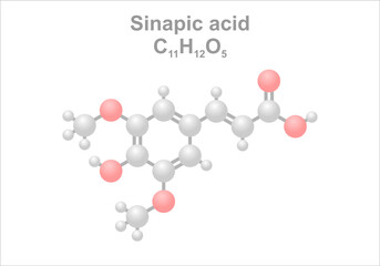 Sinapic acid. Simplified scheme of the molecule. Occurs naturally in wine and vinegar.