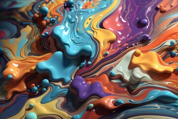 abstract background of the colorful paint, liquid ink, fluid art