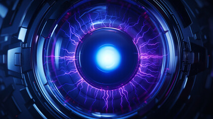 abstract robot eye glowing background