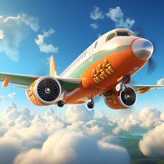 airplane in the clouds